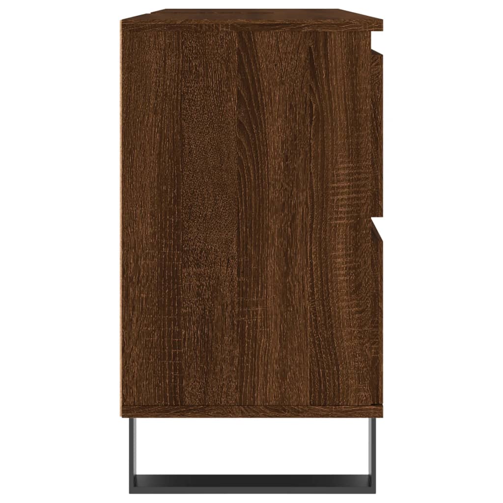 Badschrank Braun Eichen-Optik 80x33x60 cm Holzwerkstoff