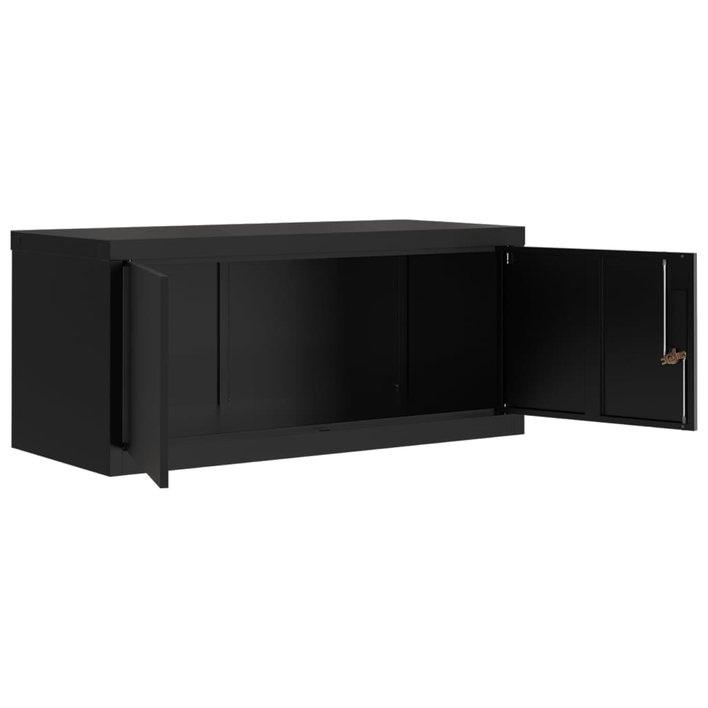 Aktenschrank Schwarz 90x40x40 cm Stahl