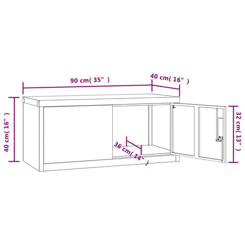 Aktenschrank Schwarz 90x40x40 cm Stahl