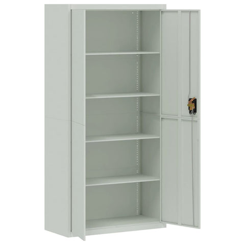 Aktenschrank Hellgrau 90x40x180 cm Stahl