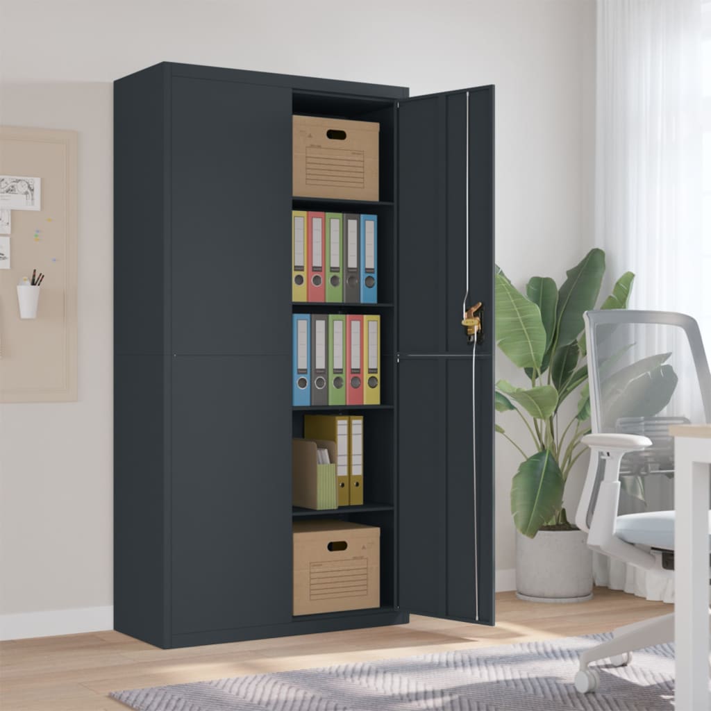 Aktenschrank Anthrazit 90x40x180 cm Stahl