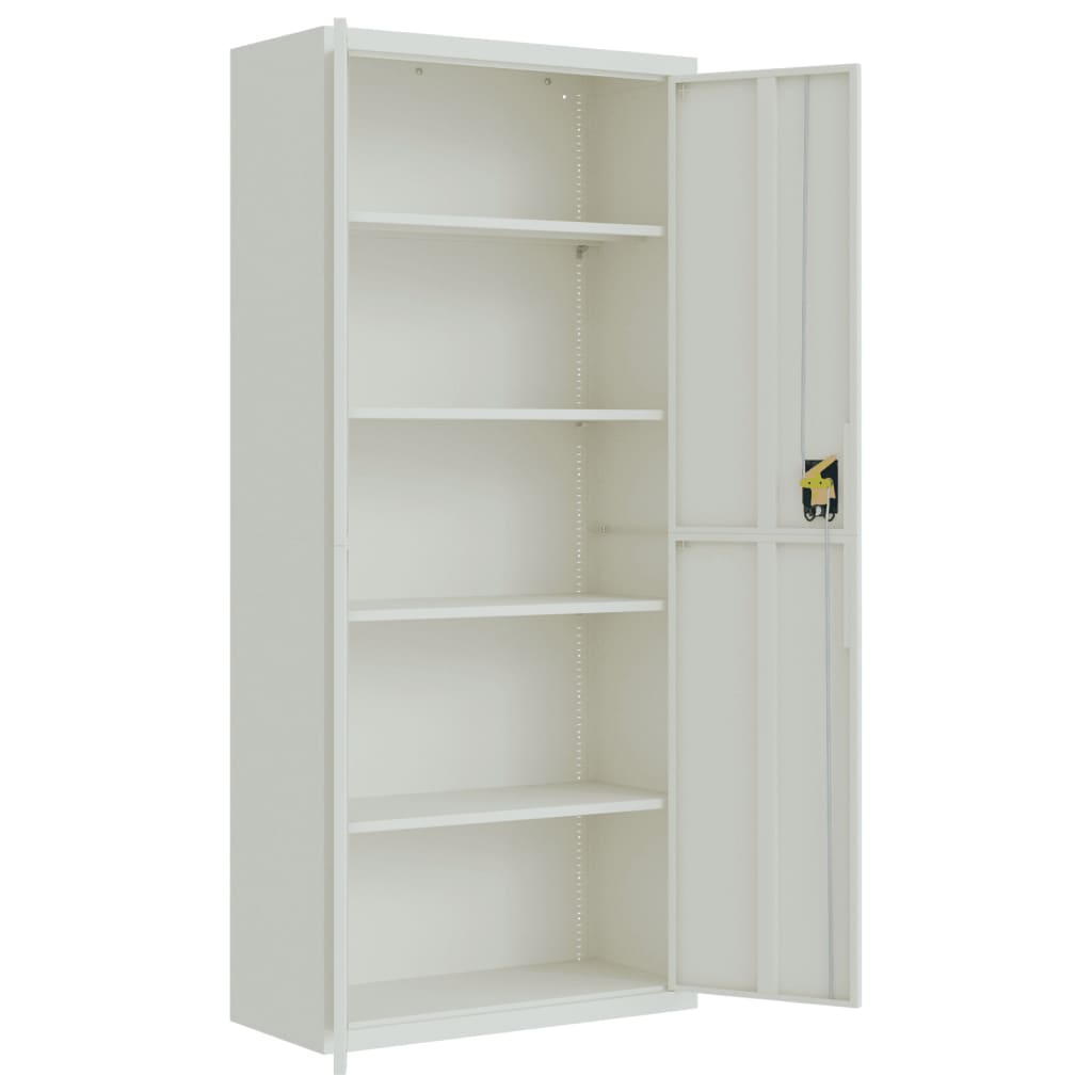 Aktenschrank Hellgrau 90x40x240 cm Stahl