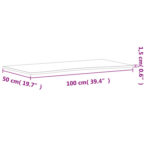 Schreibtischplatte 100x(45-50)x1,5 cm Massivholz Buche