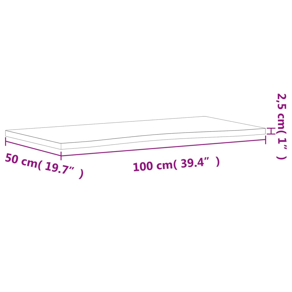 Schreibtischplatte 100x(45-50)x2,5 cm Massivholz Buche