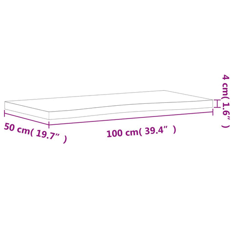 Schreibtischplatte 100x(45-50)x4 cm Massivholz Buche