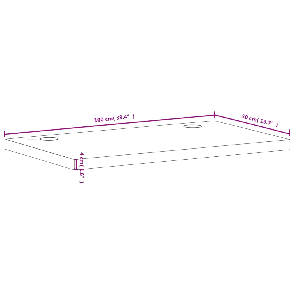 Schreibtischplatte 100x50x4 cm Massivholz Buche