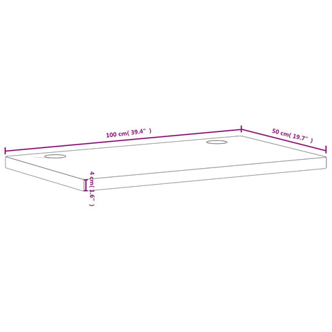 Schreibtischplatte 100x50x4 cm Massivholz Buche