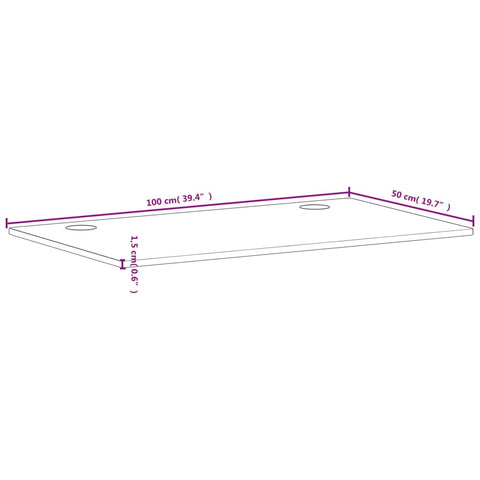 Schreibtischplatte 100x50x1,5 cm Massivholz Buche