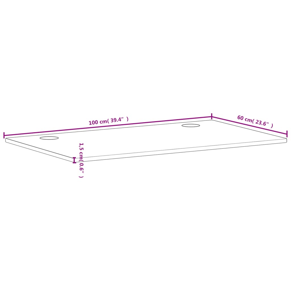 Schreibtischplatte 100x60x1,5 cm Massivholz Buche