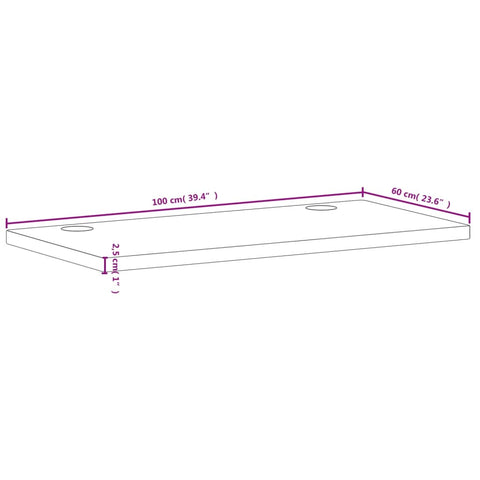 Schreibtischplatte 100x60x2,5 cm Massivholz Buche