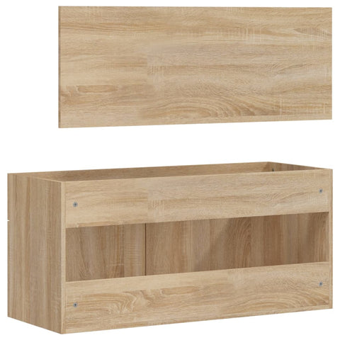 Badschrank mit Spiegel Sonoma-Eiche Holzwerkstoff