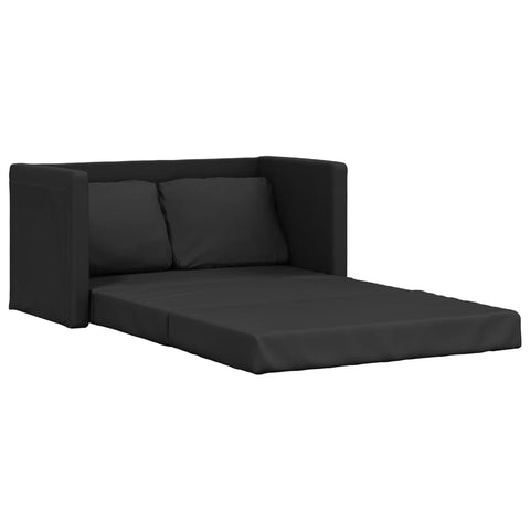 Bodensofa mit Schlaffunktion Schwarz 112x174x55 cm Kunstleder