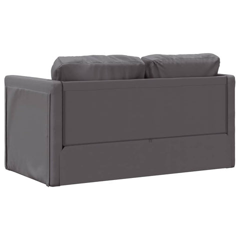 Bodensofa mit Schlaffunktion Grau 112x174x55 cm Kunstleder