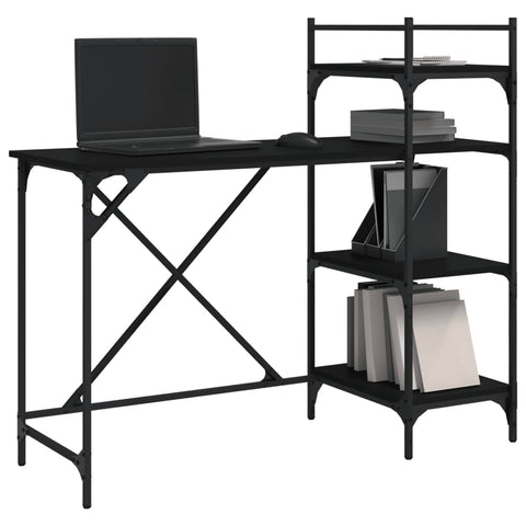 Computertisch mit Regal Schwarz 120x47x109 cm