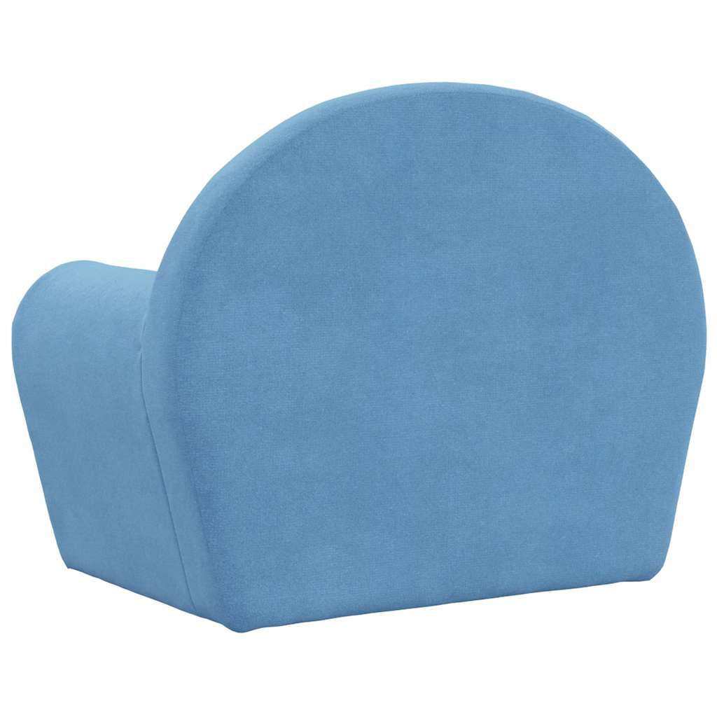 Kindersofa Blau Weich Plüsch