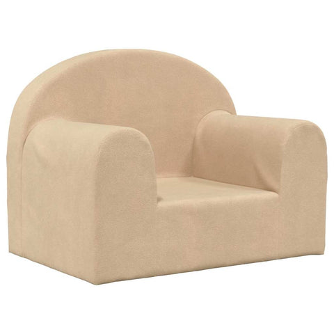 Kindersofa Creme Weicher Plüsch