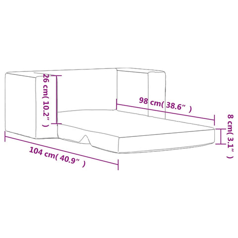 Kinder-Schlafsofa 2-Sitzer Weicher Plüsch versch. Farben und Formen