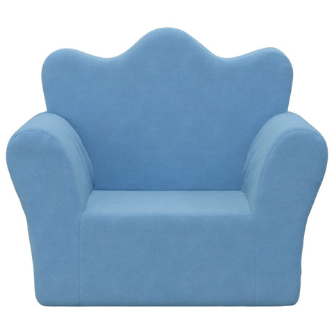 Kindersofa Blau Weich Plüsch