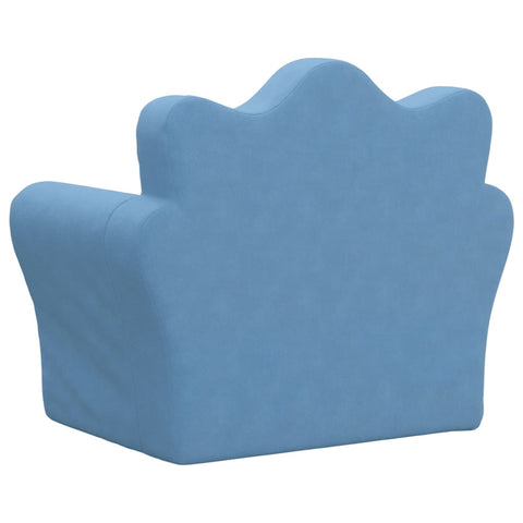 Kindersofa Blau Weich Plüsch