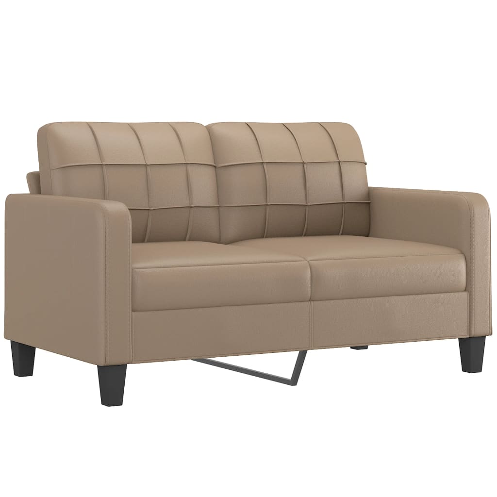 2-Sitzer-Sofa mit Zierkissen Cappuccino-Braun 140 cm Kunstleder