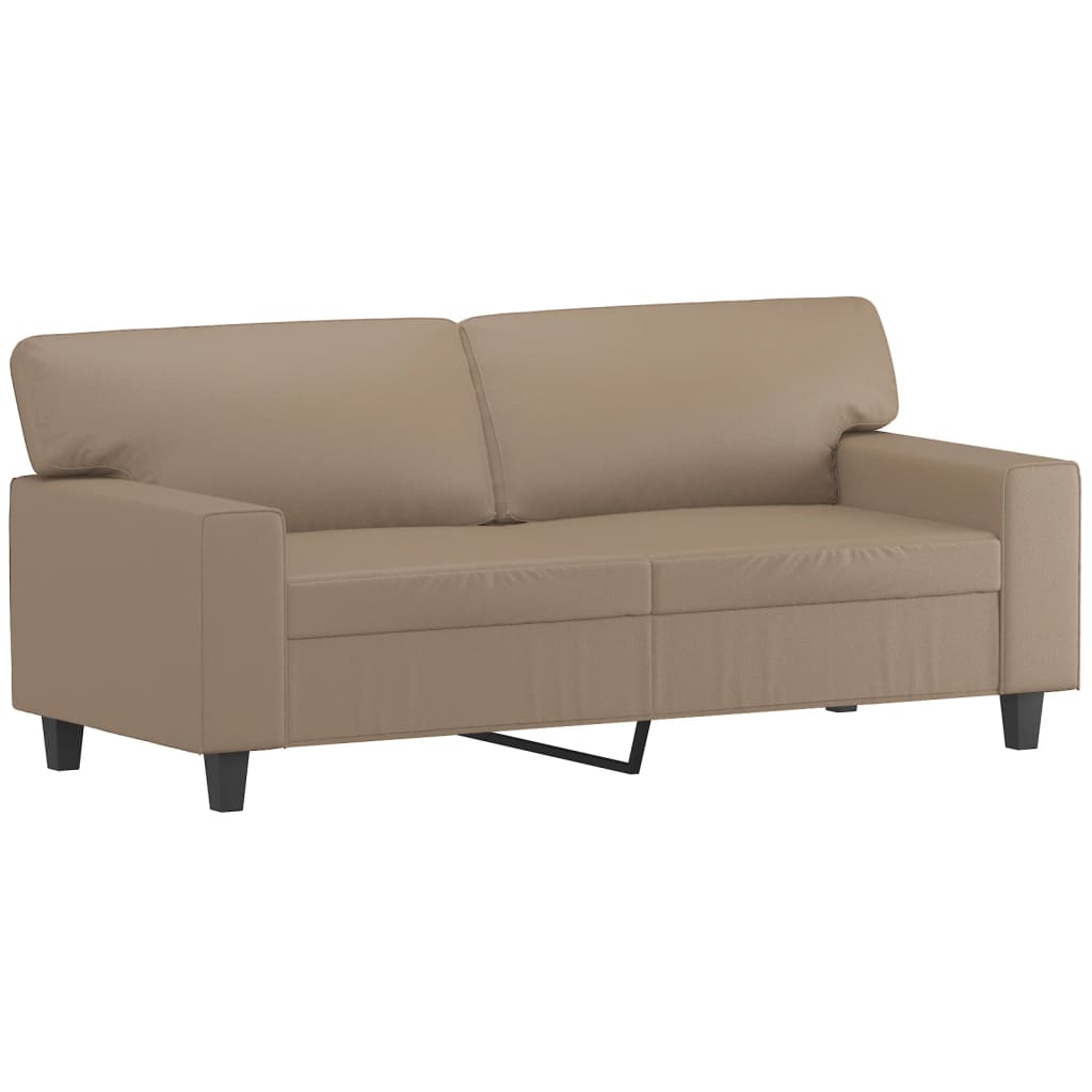 2-Sitzer-Sofa mit Zierkissen Cappuccino-Braun 140 cm Kunstleder