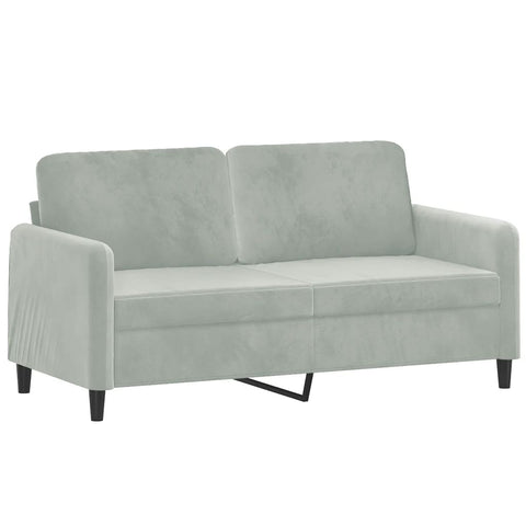 2-Sitzer-Sofa mit Zierkissen Hellgrau 140 cm Samt