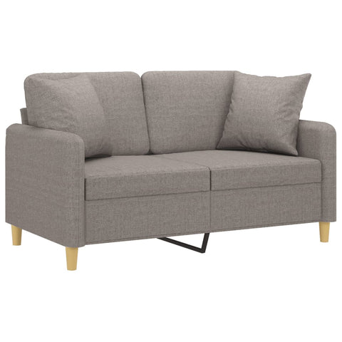 2-Sitzer-Sofa mit Zierkissen Taupe 120 cm Stoff