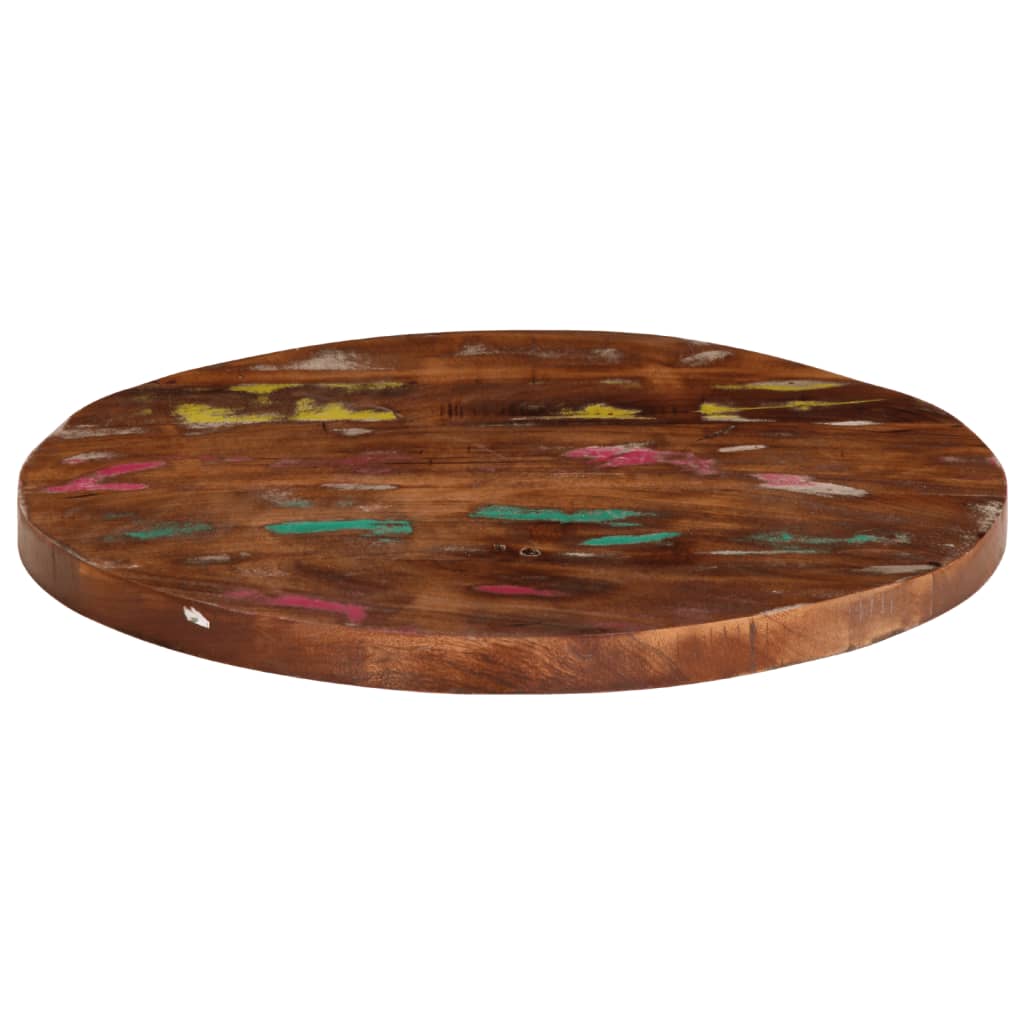 Tischplatte Rund Altholz Massiv Ø 40-90 cm oder Recyceltes Massivholz mit natürlichem Finish