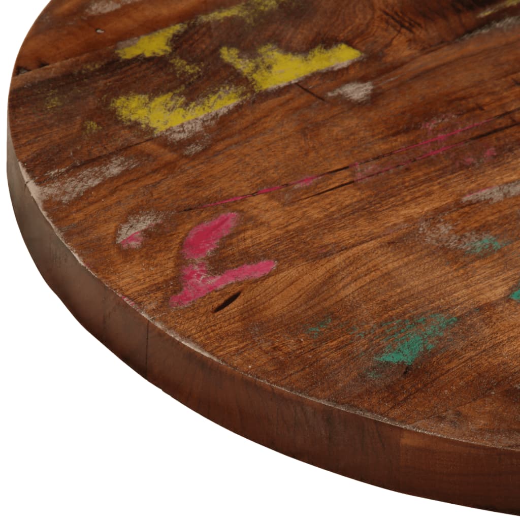 Tischplatte Rund Altholz Massiv Ø 40-90 cm oder Recyceltes Massivholz mit natürlichem Finish