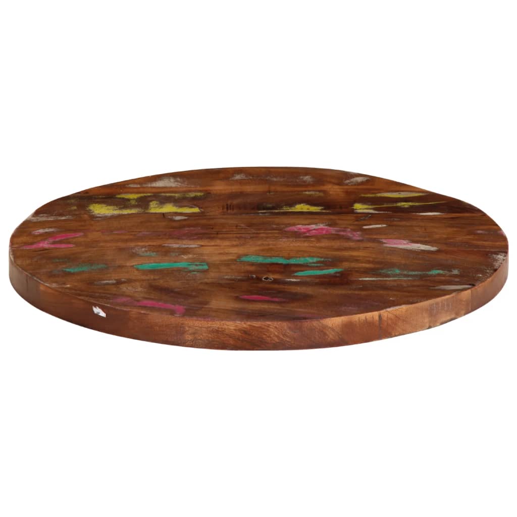 Tischplatte Rund Altholz Massiv Ø 40-90 cm oder Recyceltes Massivholz mit natürlichem Finish
