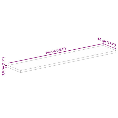 Tischplatte 140x50x3,8 cm Rechteckig Massivholz Akazie