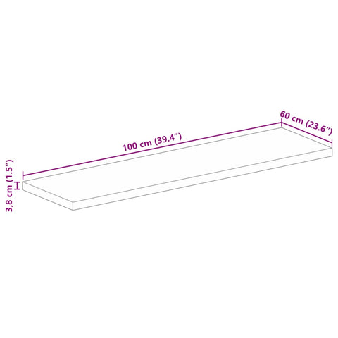 Tischplatte 100x60x3,8 cm Rechteckig Massivholz Akazie