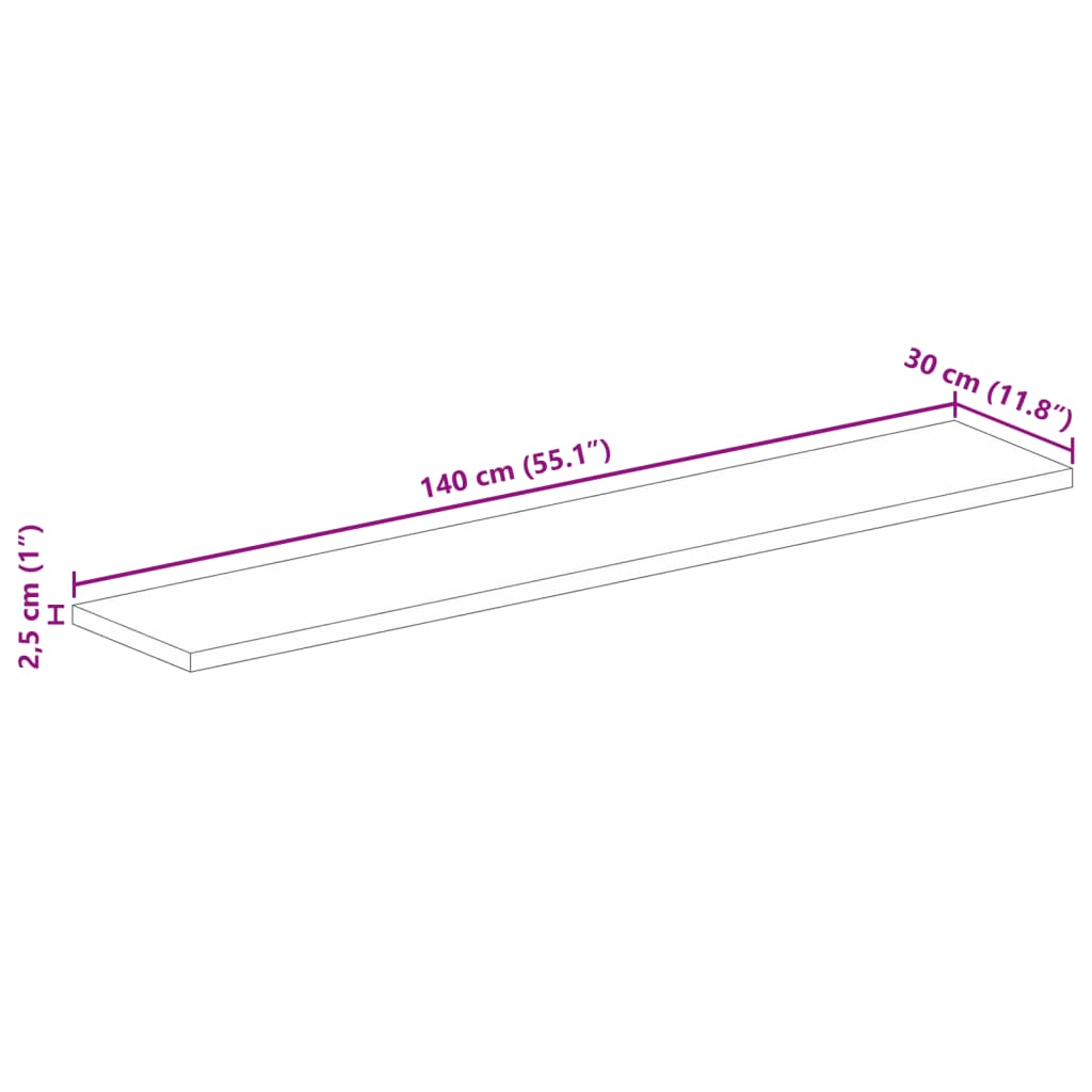 Rechteckige Tischplatte aus nachhaltigem Altholz oder recyceltem Massivholz – Größen von 50x20 cm bis 180x80 cm, rustikales Design und zeitlose Optik