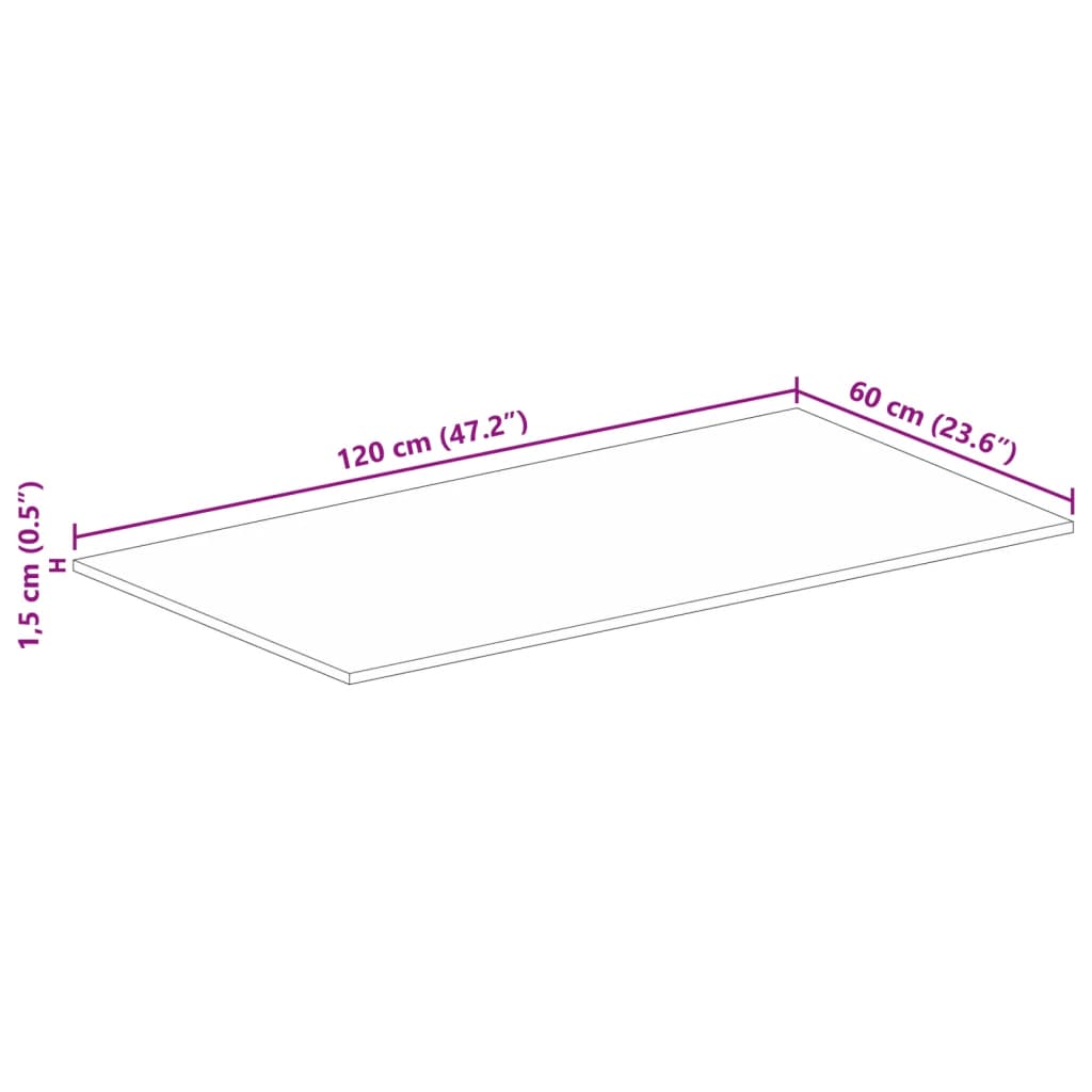 Rechteckige Tischplatte aus nachhaltigem Altholz oder recyceltem Massivholz – Größen von 50x20 cm bis 180x80 cm, rustikales Design und zeitlose Optik