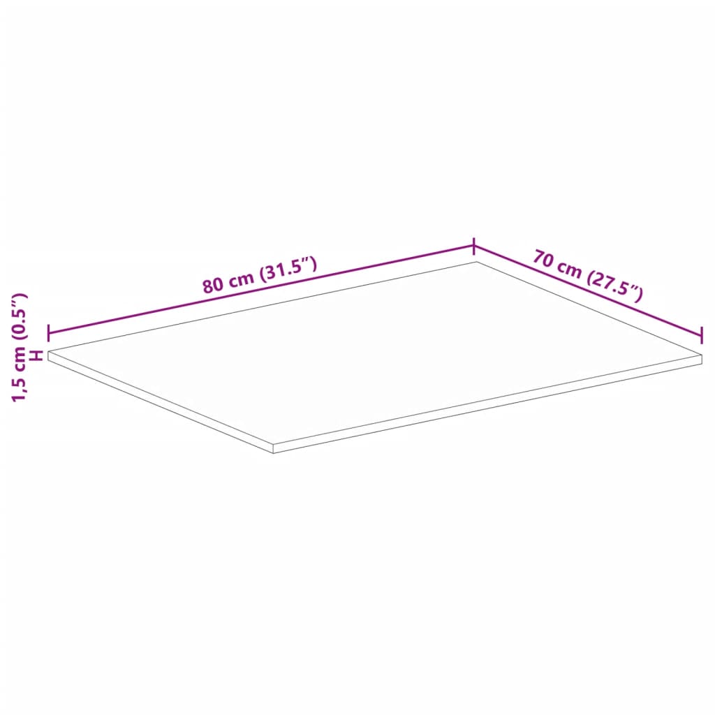 Rechteckige Tischplatte aus nachhaltigem Altholz oder recyceltem Massivholz – Größen von 50x20 cm bis 180x80 cm, rustikales Design und zeitlose Optik