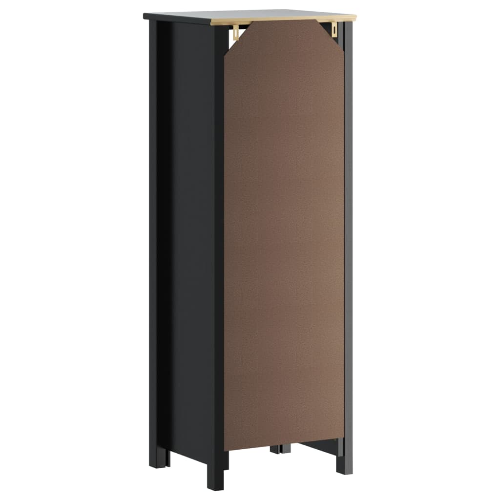 Badschrank BERG Schwarz 40x34x110 cm Massivholz Kiefer