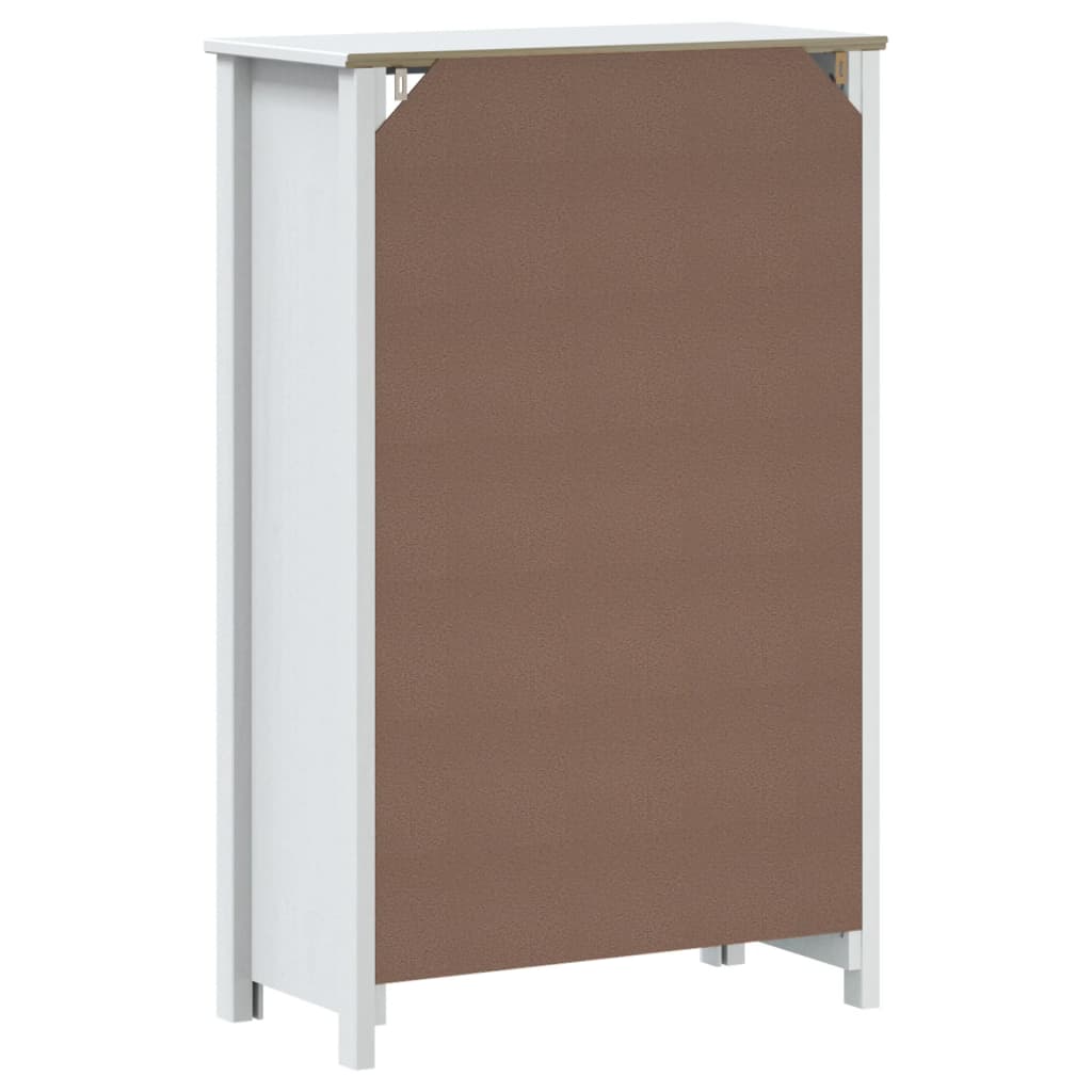 Badschrank BERG Weiß 69,5x34x110 cm Massivholz Kiefer