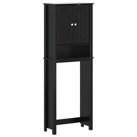 Toilettenschrank BERG Schwarz 60x27x164,5 cm Massivholz