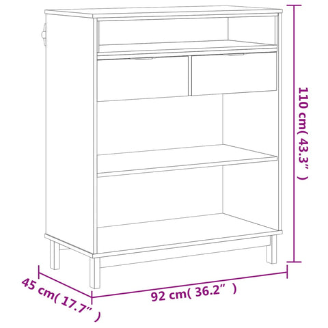 Bartisch FLAM 92x45x110 cm Massivholz Kiefer