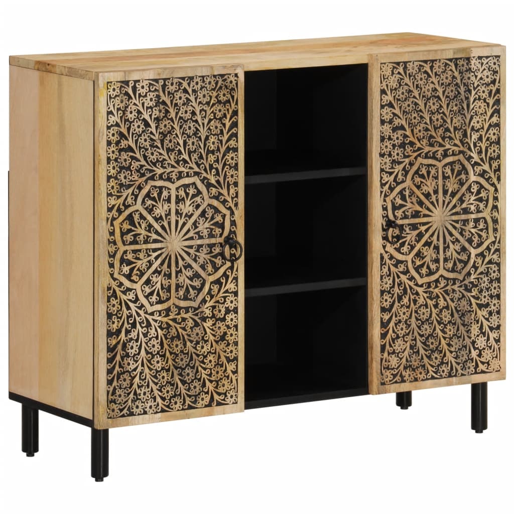 Beistellschrank 90x33x75 cm Massivholz Mango