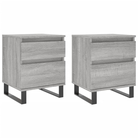 Nachttische 2 Stk. Grau Sonoma 40x35x50 cm Holzwerkstoff