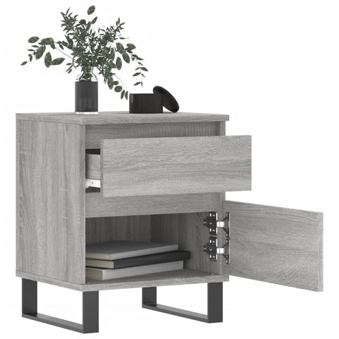 Nachttische 2 Stk. Grau Sonoma 40x35x50 cm Holzwerkstoff