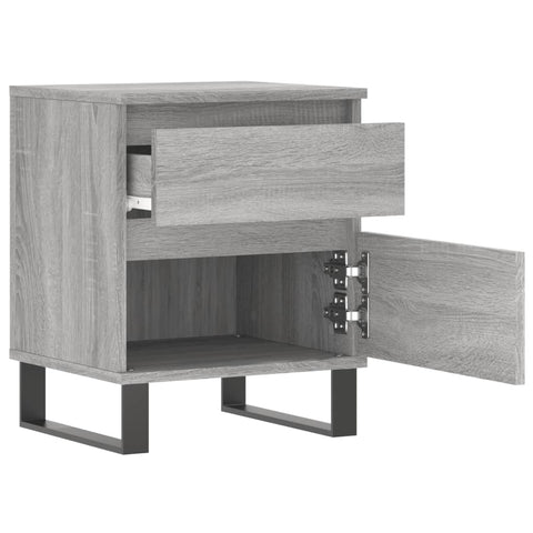 Nachttische 2 Stk. Grau Sonoma 40x35x50 cm Holzwerkstoff