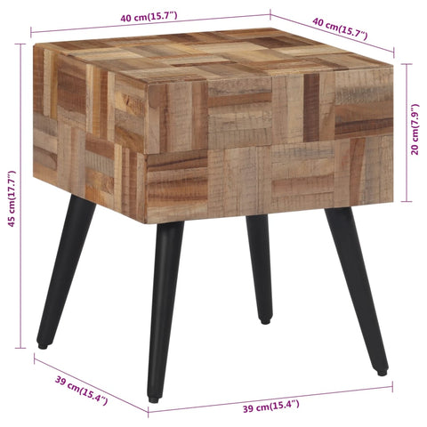 Beistelltisch 40x40x45 cm Recyceltes Massivholz Teak