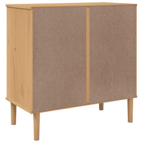 Schubladenkommode SENJA Rattan-Look Braun 80x40x80 Kiefernholz