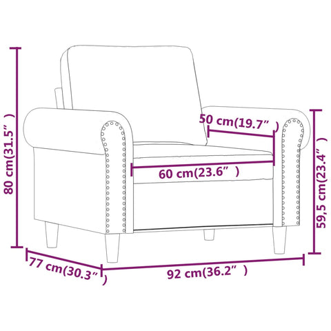 Sessel Rosa 60 cm Samt