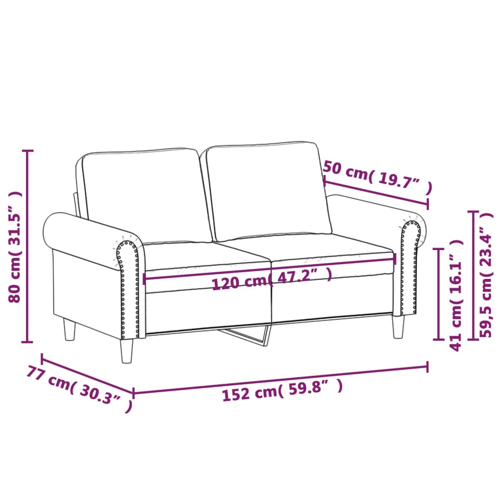 2-Sitzer-Sofa Gelb 120 cm Samt