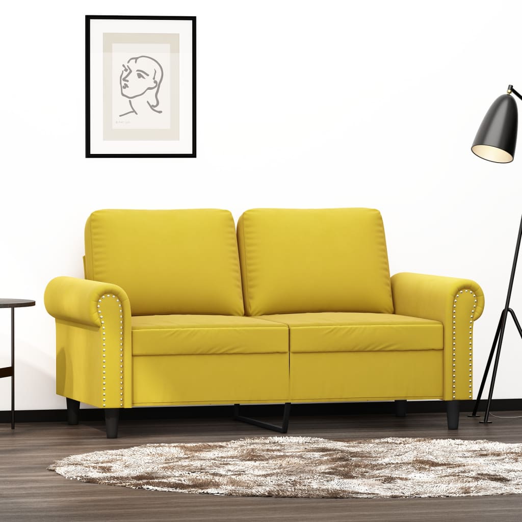 2-Sitzer-Sofa Gelb 120 cm Samt