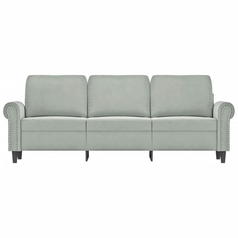 3-Sitzer-Sofa Hellgrau 180 cm Samt