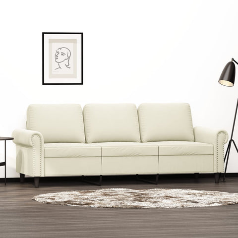 3-Sitzer-Sofa Creme 180 cm Samt